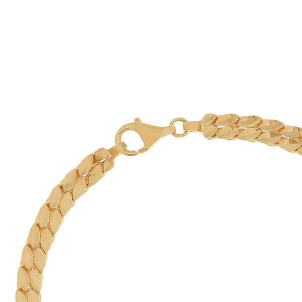 Pulsera eslabón planchado en oro amarillo 14 kilates.