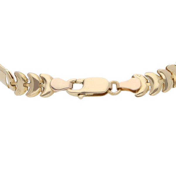 Pulsera diseño italiano en oro tres tonos 14 kilates.