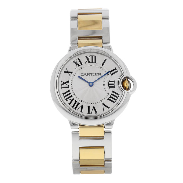 Reloj Cartier para dama modelo Ballon Bleu vistas en oro amarillo 18 kilates.