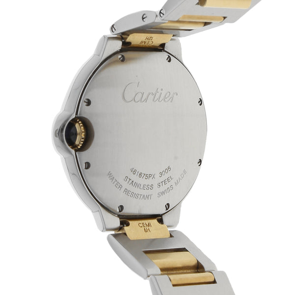 Reloj Cartier para dama modelo Ballon Bleu vistas en oro amarillo 18 kilates.