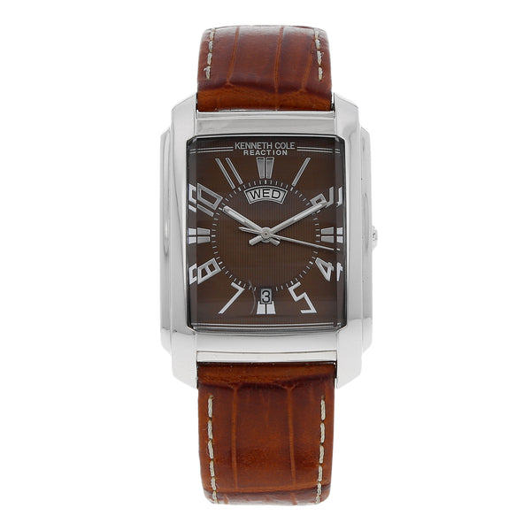 Reloj Kenneth Cole para caballero en acero inoxidable correa piel.