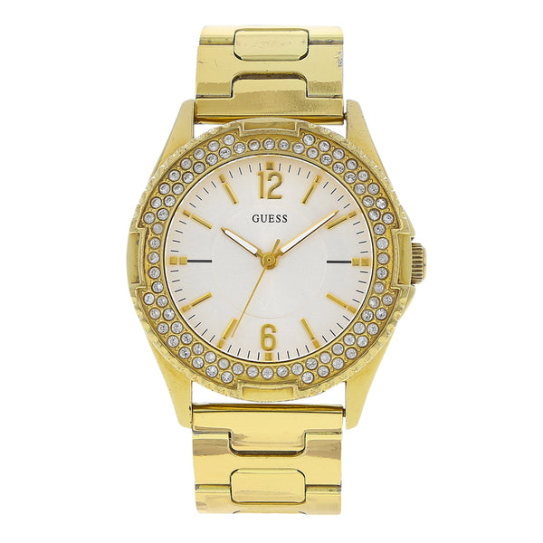 Reloj Guess para dama en acero chapa.