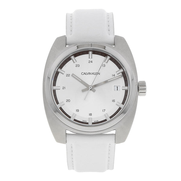 Reloj Calvin Klein para caballero en acero inoxidable correa piel.