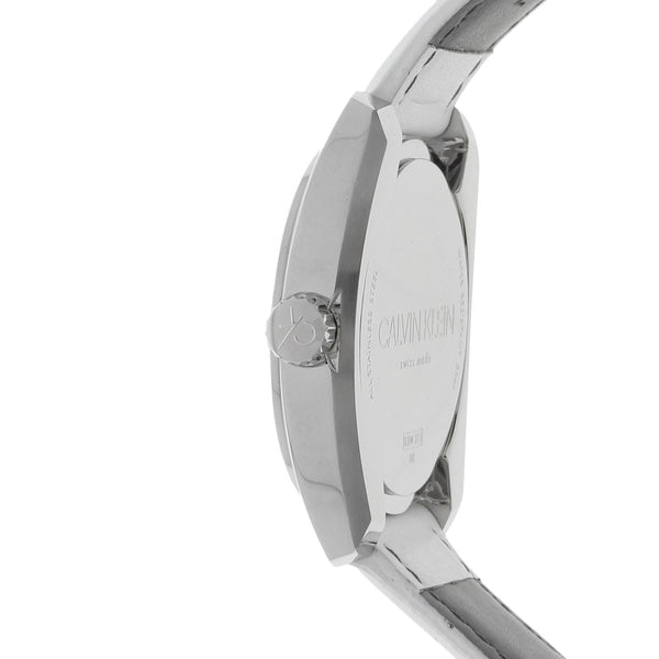 Reloj Calvin Klein para caballero en acero inoxidable correa piel.