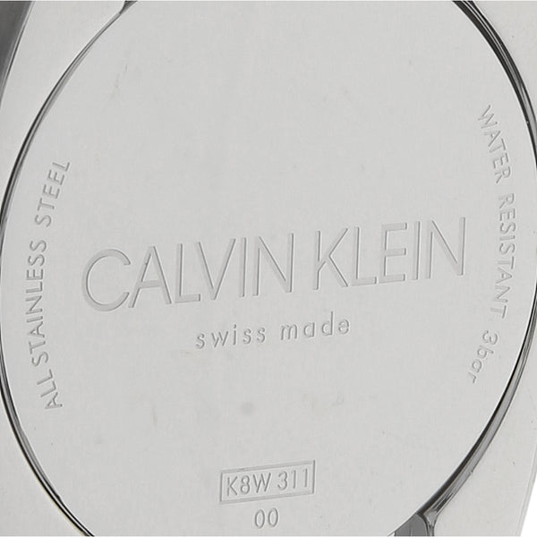 Reloj Calvin Klein para caballero en acero inoxidable correa piel.