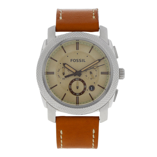 Reloj Fossil para caballero en acero inoxidable correa piel.