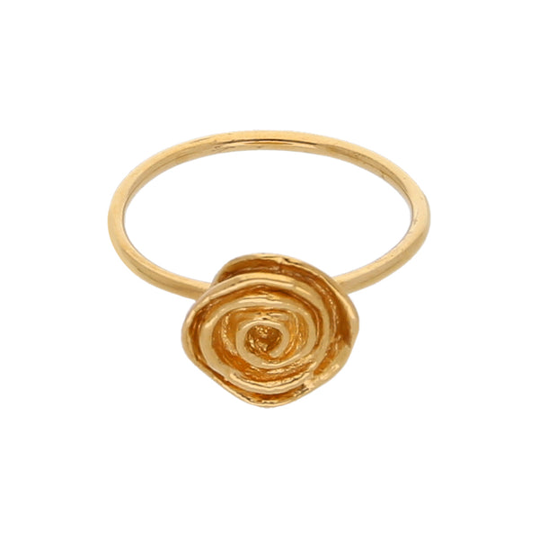 Anillo diseño especial motivo flor en oro amarillo 18 kilates.