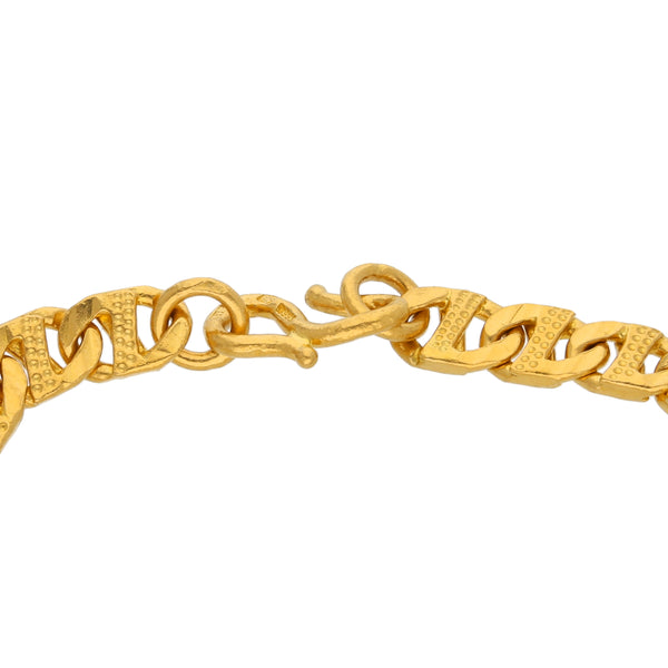 Pulsera eslabón nudo marino en oro amarillo 24 kilates.