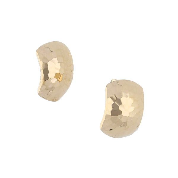 Aretes facetados en oro amarillo 14 kilates.