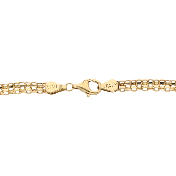 Pulsera diseño italiano en oro amarillo 14 kilates.