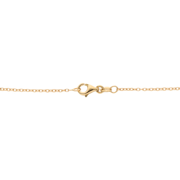 Pulsera eslabón cruzado con aplicaciones motivo corazón con sintéticos en oro amarillo 14 kilates.