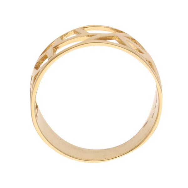 Anillo calado en oro amarillo 14 kilates.