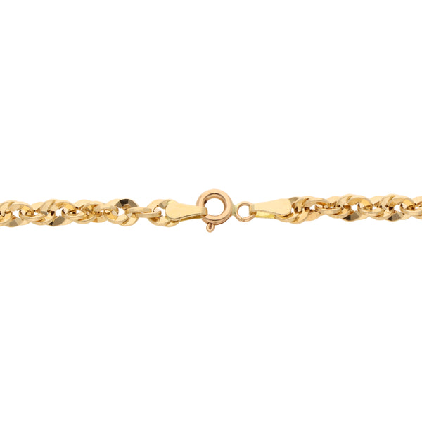 Pulsera eslabón torzal en oro amarillo 14 kilates.