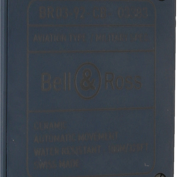 Reloj Bell & Ross para caballero en cerámica correa caucho.