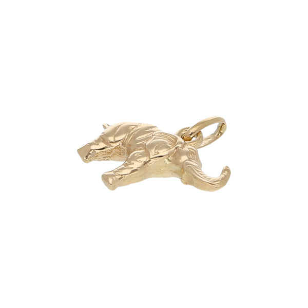 Dije diseño especial motivo elefante en oro amarillo 18 kilates.