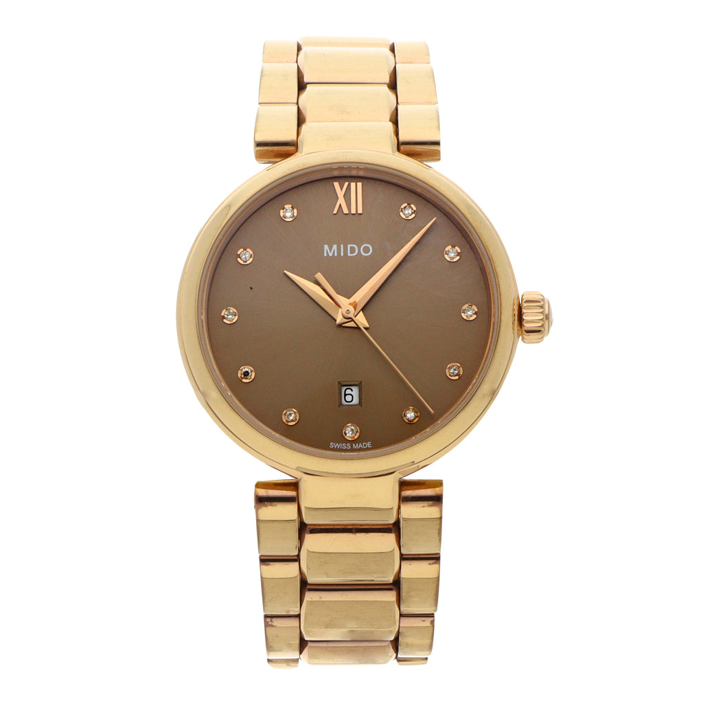 Reloj mido baroncelli quartz best sale dorado precio