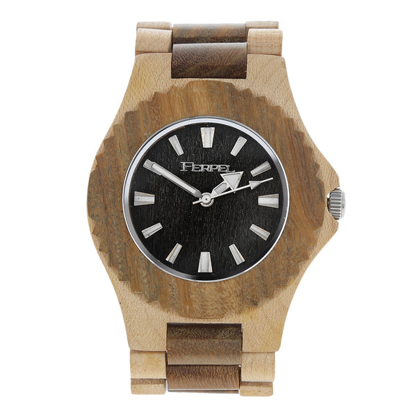 Reloj Ferpel para caballero en madera.