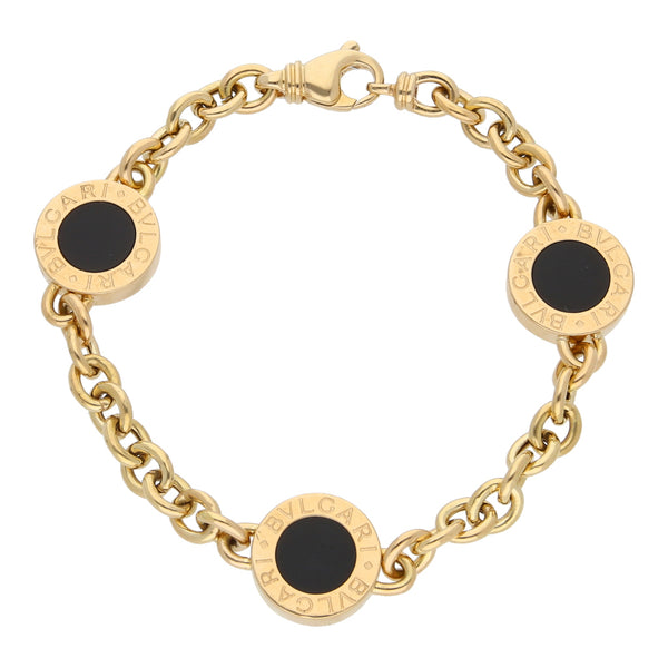 Pulsera diseño italiano firma Bvlgari oro amarillo 18 kilates.