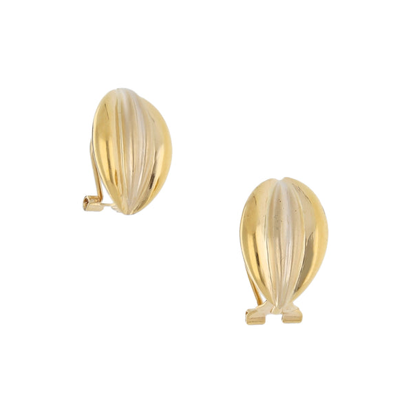 Aretes laminados en oro dos tonos 18 kilates.