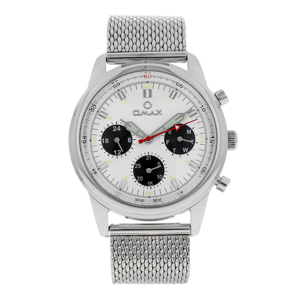 Reloj Omax para caballero en acero inoxidable. – Nacional Monte de Piedad