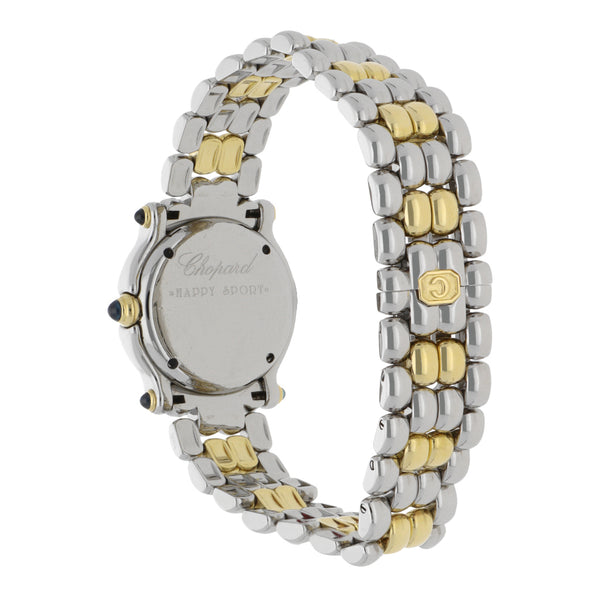 Reloj Chopard para dama modelo Happy Sport vistas en oro amarillo 18 kilates.