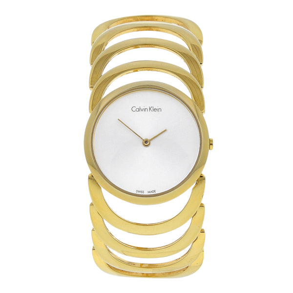 Reloj Calvin Klein para dama en acero chapa.