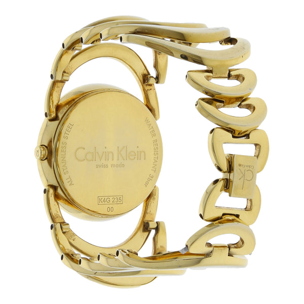 Reloj Calvin Klein para dama en acero chapa.