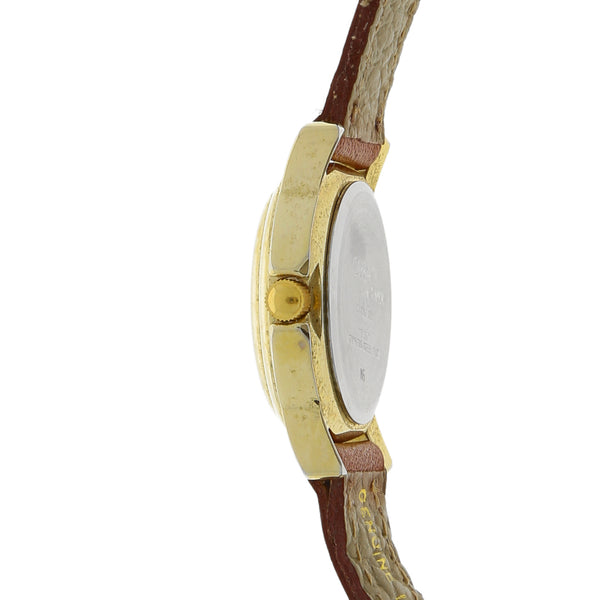 Reloj Carriage by Timex para dama en acero chapa correa piel.