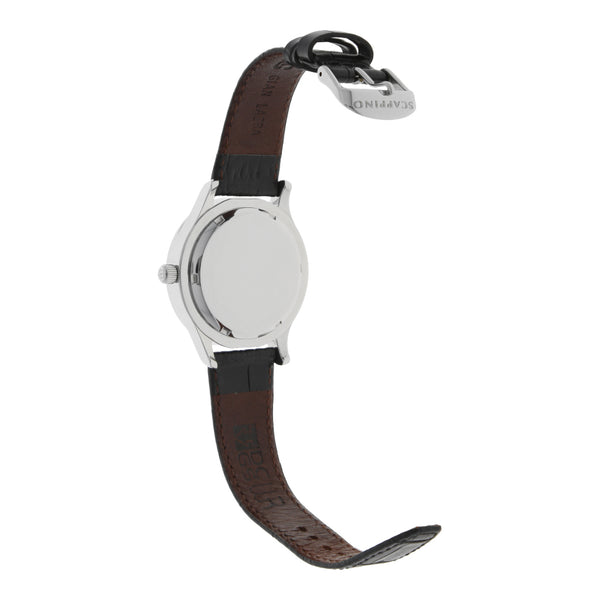 Reloj Scappino para caballero en acero inoxidable correa piel.