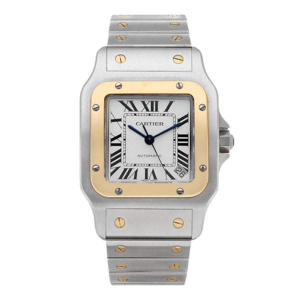 Reloj Cartier para caballero modelo Santos Galbée vistas en oro amarillo 18 kilates.