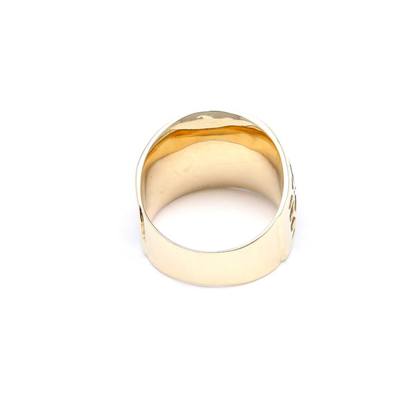 Anillo caldo en oro amarillo 14 kilates.