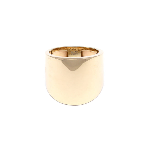 Anillo liso calado en oro amarillo 14 kilates.