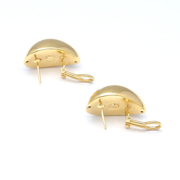 Aretes huecos motivo gota en oro amarillo 14 kilates.