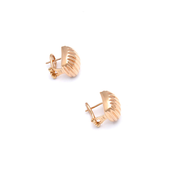 Aretes huecos en oro rosa 14 kilates.