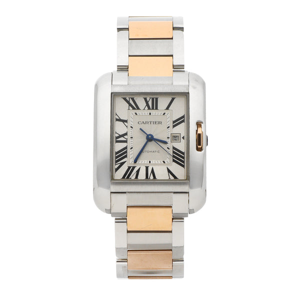 Reloj Cartier para caballero modelo Tank Anglaise vistas en oro rosa 18 kilates.