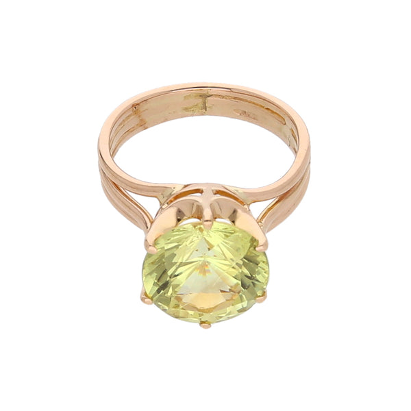 Anillo calado con sintético en oro rosa 18 kilates.