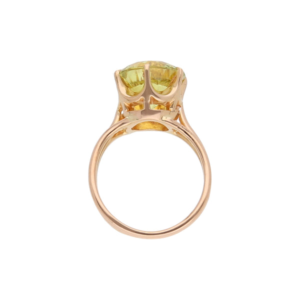 Anillo calado con sintético en oro rosa 18 kilates.