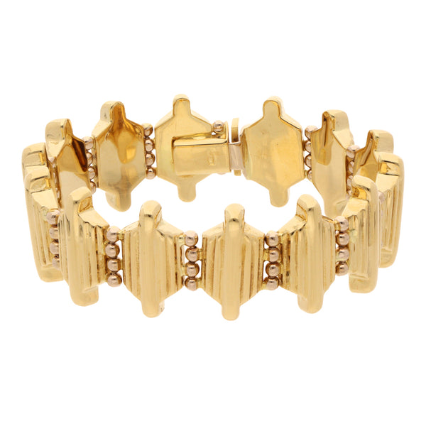 Pulsera eslabón articulado en oro amarillo 18 kilates.