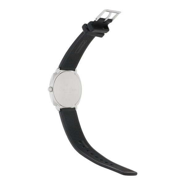 Reloj Calvin Klein para caballero en acero inoxidable correa silicona.