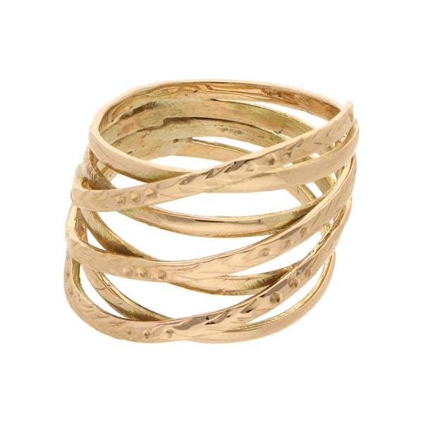 Anillo calado en oro amarillo 14 kilates.
