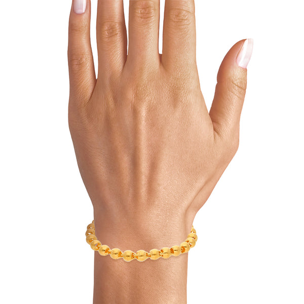 Pulsera eslabón hueco en oro amarillo 22 kilates.