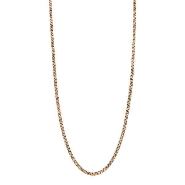 Collar eslabón encontrado doble en oro amarillo 14 kilates.