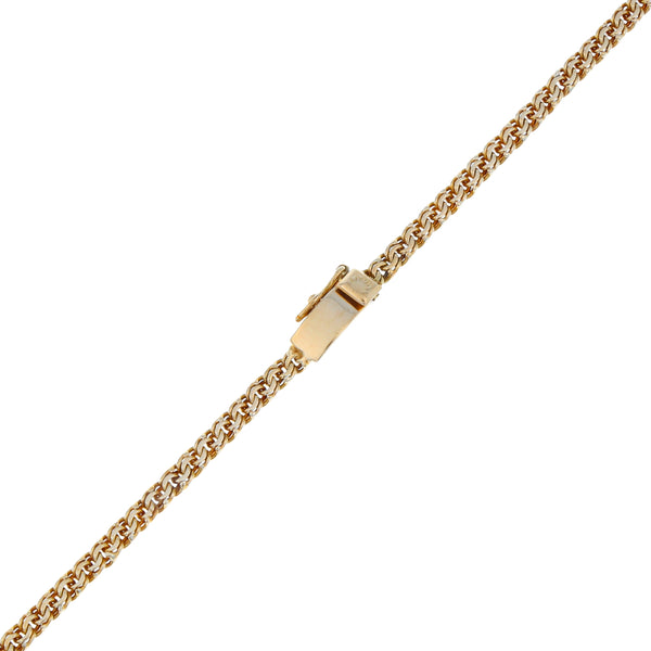 Collar eslabón encontrado doble en oro amarillo 14 kilates.