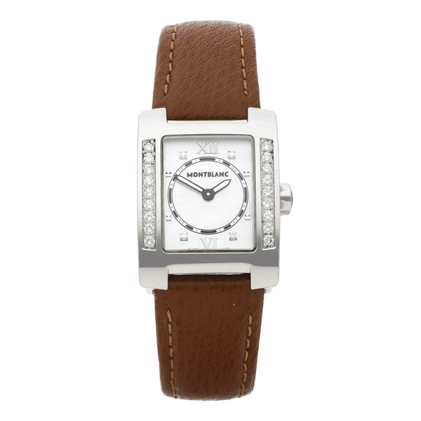 Reloj Montblanc para dama en acero inoxidable correa piel.