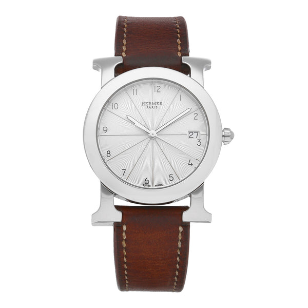 Reloj Hermès para caballero/unisex en acero inoxidable correa piel.