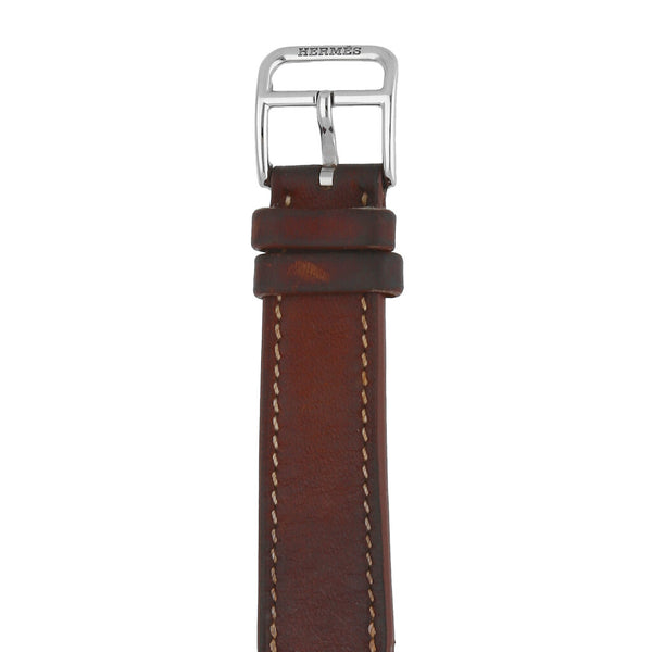 Reloj Hermès para caballero/unisex en acero inoxidable correa piel.