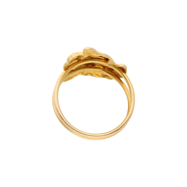 Anillo tubular para niña motivo Minnie de Disney en oro amarillo 14 kilates.