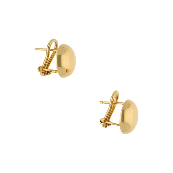 Aretes huecos en oro amarillo 14 kilates.