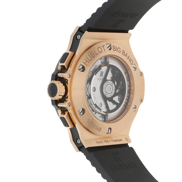 Reloj Hublot para caballero modelo Big Bang vistas en oro rosa 18 kilates.