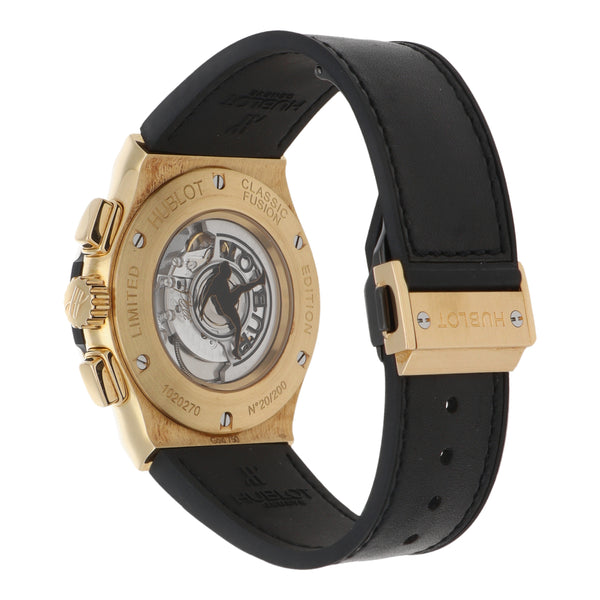 Reloj Hublot para caballero modelo Classic Fusion Edición Pele caja en oro amarillo 18 kilates.